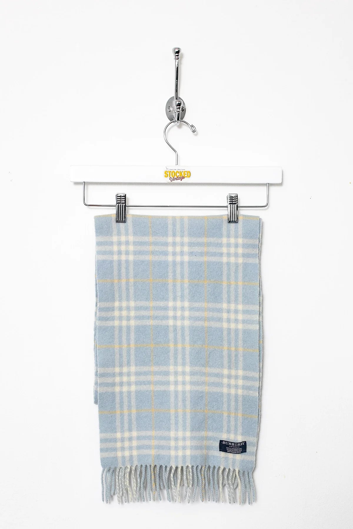 00s Burberry cashmere scarf in light blue