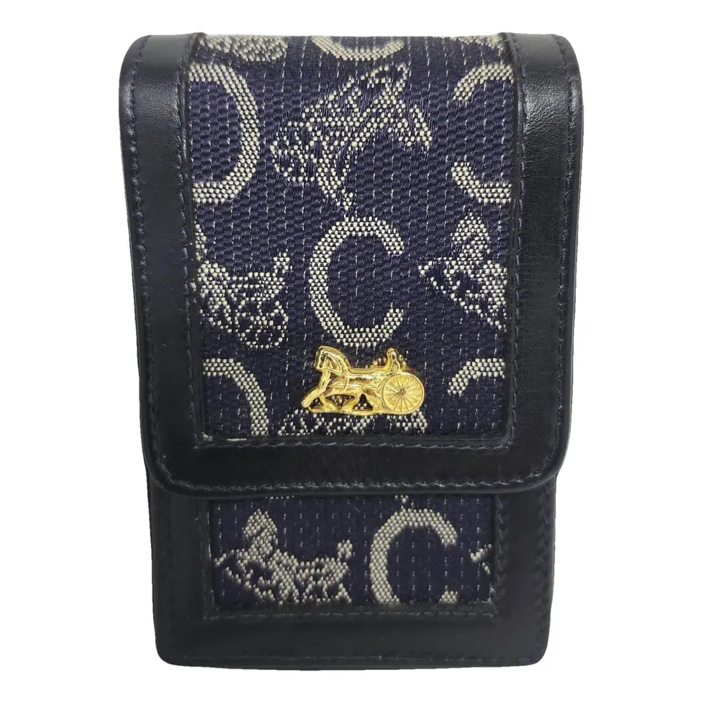 Celine Cigarette/Accessory Case Macadam Carriage in Navy